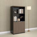 Ver imagem 1 de Armário Misto para Escritório com Nicho e Portas com Chave 159,6cm P25 Branco/Preto/Walnut