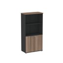 Ver imagem 3 de Armário Misto para Escritório com Nicho e Portas com Chave 159,6cm P25 Branco/Preto/Walnut