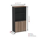 Ver imagem 4 de Armário Misto para Escritório com Nicho e Portas com Chave 159,6cm P25 Branco/Preto/Walnut