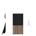 Ver imagem 6 de Armário Misto para Escritório com Nicho e Portas com Chave 159,6cm P25 Branco/Preto/Walnut