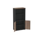 Ver imagem 5 de Armário Misto para Escritório com Nicho e Portas com Chave 159,6cm P25 Branco/Preto/Walnut