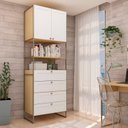 Ver mais imagens de Guarda Roupa Closet Modulado Industrial 5 Peças 8 Gavetas em MDF Branco Fosco Savana