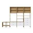 Ver imagem 4 de Guarda Roupa Closet Modulado Industrial 5 Peças 8 Gavetas em MDF Branco Fosco Savana