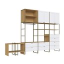 Ver imagem 2 de Guarda Roupa Closet Modulado Industrial 5 Peças 8 Gavetas em MDF Branco Fosco Savana