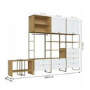 Ver imagem 3 de Guarda Roupa Closet Modulado Industrial 5 Peças 8 Gavetas em MDF Branco Fosco Savana