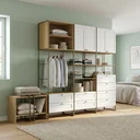 Ver imagem 1 de Guarda Roupa Closet Modulado Industrial 5 Peças 8 Gavetas em MDF Branco Fosco Savana