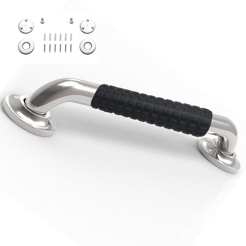 Barra de Apoio 30cm Inox Superficie Antiderrapante Banheiro Box Idoso Criança Gestante Cadeirante Ac