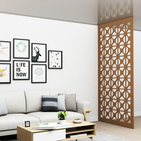 Painel Vazado Divisória Mdf Madrid Crú - 0,90x2,70m