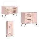 Ver imagem 6 de Quarto de Bebê Completo Guarda-roupa, Berço e Cômoda Q-encanto Retrô