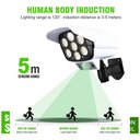 Ver imagem 4 de Luminaria Solar Camera Falsa Com Controle Sensor de Proximidade 77 Leds 3 funções Movimento
