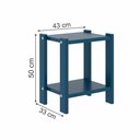 Ver imagem 3 de Mesa de Cabeceira em Madeira Maciça Linna Azul