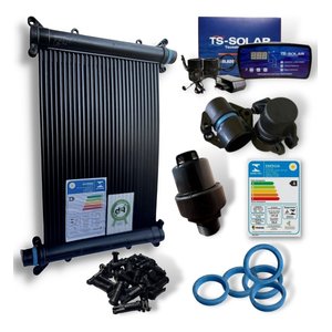 Kit Aquecedor Solar Piscinas - 8 Placas Coletoras 2 metros - Marca Ts Solar