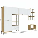 Ver imagem 3 de Guarda Roupa Closet Modulado Americano 9 Peças 100% MDF Infinity Savana/Branco Fosco Bege
