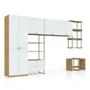 Ver imagem 2 de Guarda Roupa Closet Modulado Americano 9 Peças 100% MDF Infinity Savana/Branco Fosco Bege