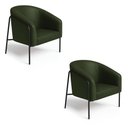 Ver imagem 2 de Poltrona Sala Decorativa Kit 2 Stella Base Alta Tubo Preto Sintético Pu D03 - D’Rossi