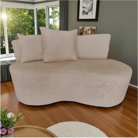 Namoradeira Sofá 2 Lugares Yara Orgânica Suede Bege