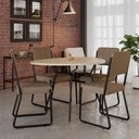 Ver imagem 2 de Conjunto Mesa de Jantar Soho Orgânica C/ 04 Cadeiras Next Est.preta - Ciliegio e Areia