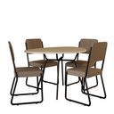Ver imagem 1 de Conjunto Mesa de Jantar Soho Orgânica C/ 04 Cadeiras Next Est.preta - Ciliegio e Areia