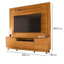 Ver imagem 3 de Home Theater Nilo 200cm MDP 2 Portas de Giro 1 Gaveta Telescópica Cinamomo Pallazio