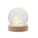 Ver imagem 3 de Enfeite Luminoso de Natal: Esfera de Vidro LED USB com Base de Madeira - Decoração Elegante de Mesa: