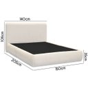 Ver imagem 5 de Kit Cama Box + Cabeceira Orgânica Moscou Quarto de Casal 140cm Bouclê - Sofa Store:bouclê Bege Marfi