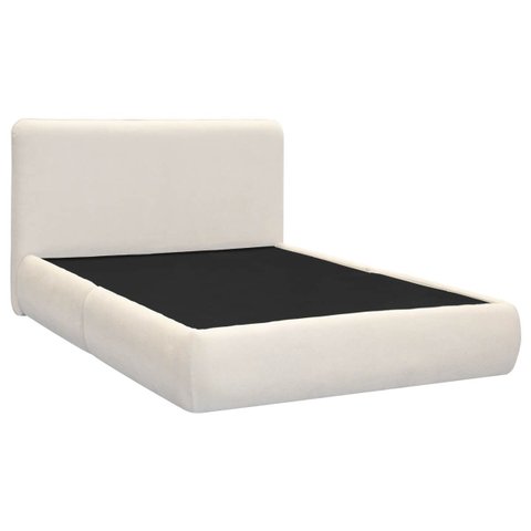 Kit Cama Box + Cabeceira Orgânica Moscou Quarto de Casal 140cm Bouclê - Sofa Store:bouclê Bege Marfi