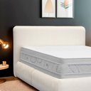 Ver imagem 2 de Kit Cama Box + Cabeceira Orgânica Moscou Quarto de Casal 140cm Bouclê - Sofa Store:bouclê Bege Marfi