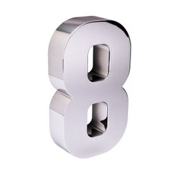 Números e Letras Residenciais / Comerciais Cromado 3D 19cm:8 - 1
