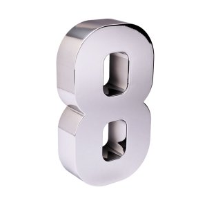 Números e Letras Residenciais / Comerciais Cromado 3D 19cm:8