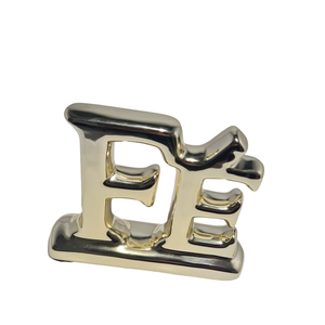 Escultura Fé Cerâmica Dourado