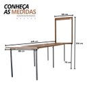 Ver imagem 2 de Conjunto Mesa Dobrável Retrátil de Parede com Bancos 4,15m Noronha