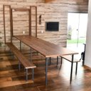 Ver imagem 1 de Conjunto Mesa Dobrável Retrátil de Parede com Bancos 4,15m Noronha