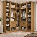 Ver imagem 1 de Closet sem Portas Modulado 5 Peças MDF Altezza Belmax:Freijó