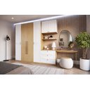 Ver imagem 1 de Quarto Completo 6 Peças com Guarda Roupa Modulado, Escrivaninha e Cômoda 3 Gavetas 100% MDF Infinity