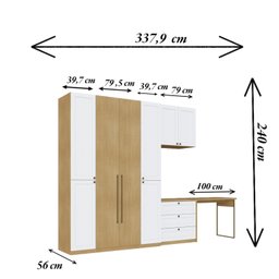 Quarto Modulado Casal Completo Provençal/americano com 6 Peças 100% Mdf - 4