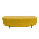 Ver imagem 4 de Puff Decorativo Orgânico Alana Couro Amarelo