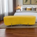 Ver imagem 7 de Puff Decorativo Orgânico Alana Couro Amarelo
