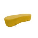 Ver imagem 2 de Puff Decorativo Orgânico Alana Couro Amarelo