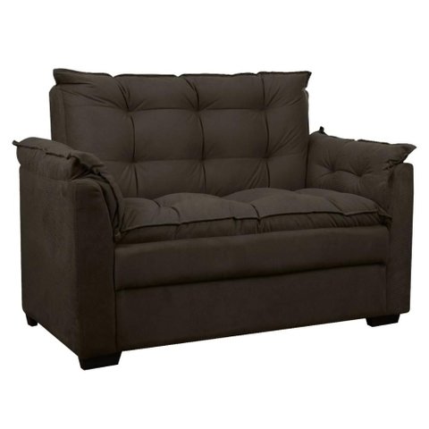 Sofá 2 Lugares Confortável Pequeno 140cm Small Cores Herrero Cor:Marrom Escuro