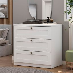 Kit Cômodas 3 Gavetas e Armário 2 Portas Provençais 100% Mdf - 4