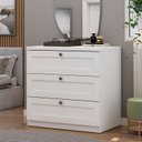 Ver imagem 4 de Kit Cômodas 3 Gavetas e Armário 2 Portas Provençais 100% MDF Branco/Fosco