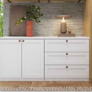 Kit Cômodas 3 Gavetas e Armário 2 Portas Provençais 100% Mdf
