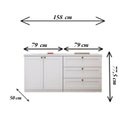 Ver imagem 3 de Kit Cômodas 3 Gavetas e Armário 2 Portas Provençais 100% MDF Branco/Fosco