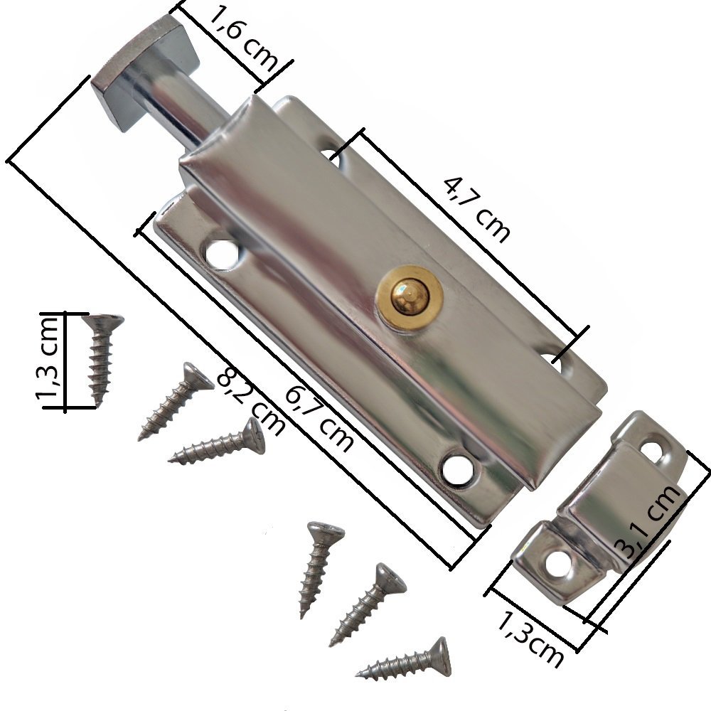 Fechadura Semiautomática de Aço Inoxidável 8,2cm Facil Negocio Importadora Fechasemi8cm - 2