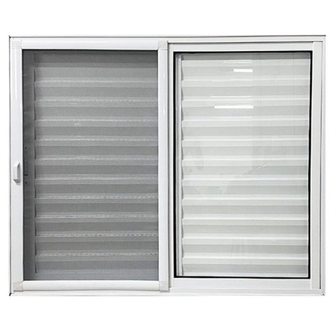 Janela de Alumínio Veneziana 3 Folhas com Tela Mosquiteira 100x120 Branco Esquadrias Bergamo