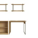 Ver imagem 2 de Escrivaninha com Armário 100% MDF 179cm e 2 Prateleiras Bege/Savana/Branco Fosco