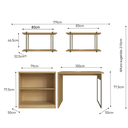 Ver imagem 3 de Escrivaninha com Armário 100% MDF 179cm e 2 Prateleiras Bege/Savana/Branco Fosco