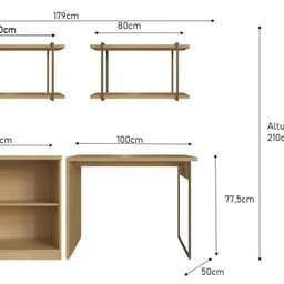 Conjunto de Escritório 100% Mdf Composto por 4 Peças - 3