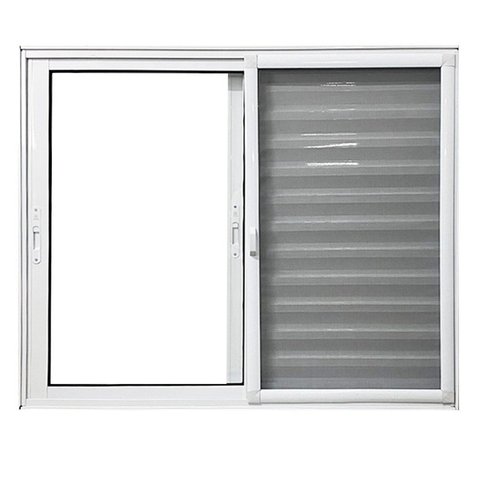 Janela de Alumínio Veneziana 3 Folhas com Tela Mosquiteira 120x120 Branco Esquadrias Bergamo