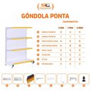 Ver imagem 4 de Gôndola Prateleira Preta para Supermercado 4 Níveis 40x30 New Plus 1,40 Ponta Pe Laranja - Sa Gô
